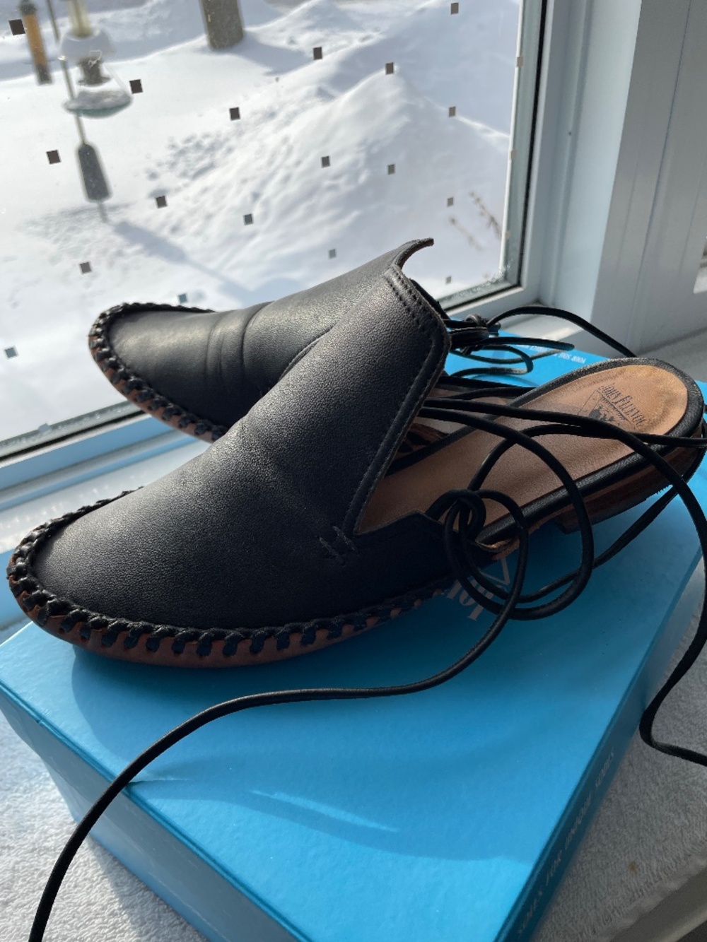John Fluevog Mazeppa lace up mule sandal